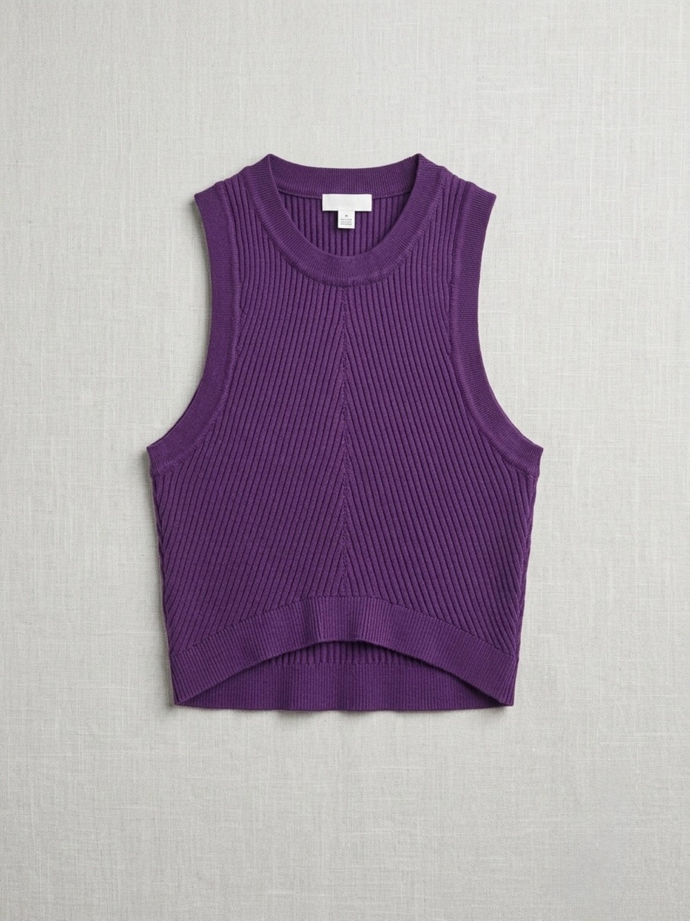 Garage Purple Ribbed Cropped Tank - Picture 2 of 3